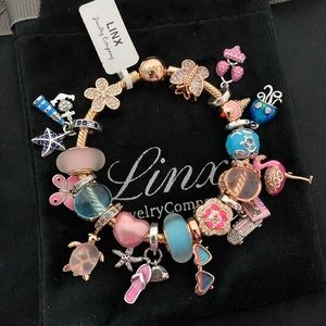 Linx Rose Gold Bracelet with Summer and Beach Themed Charms